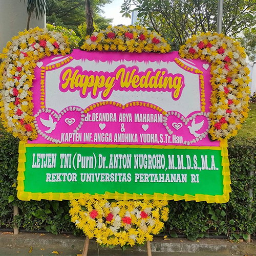 Papan Bunga Happy Wedding peony 1